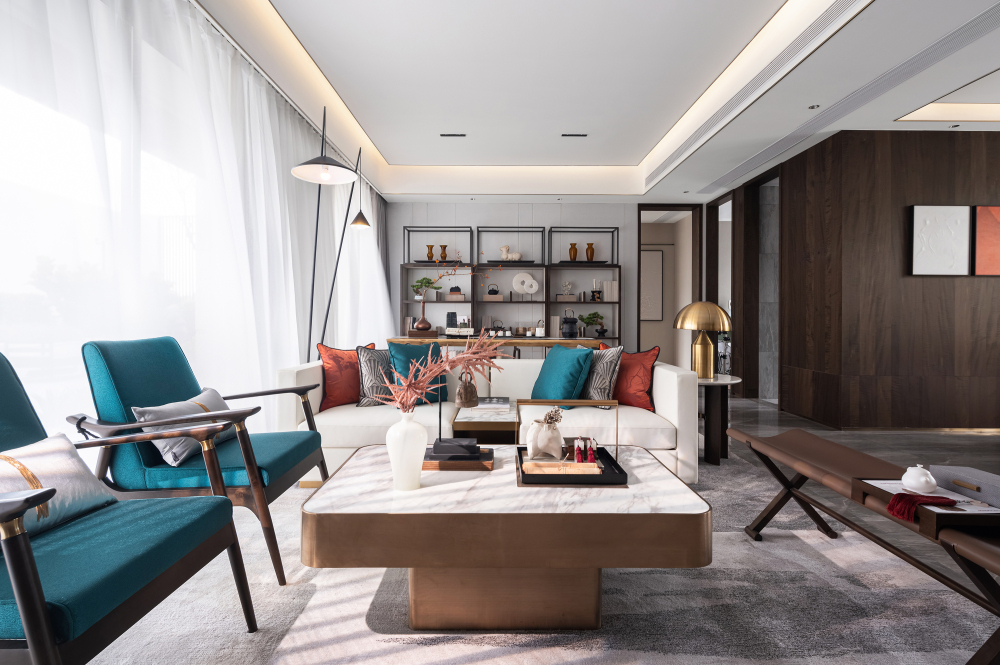 新中式混搭风格室内设计家装案例-客厅 新中式混搭风格室内设计家装案例-客厅