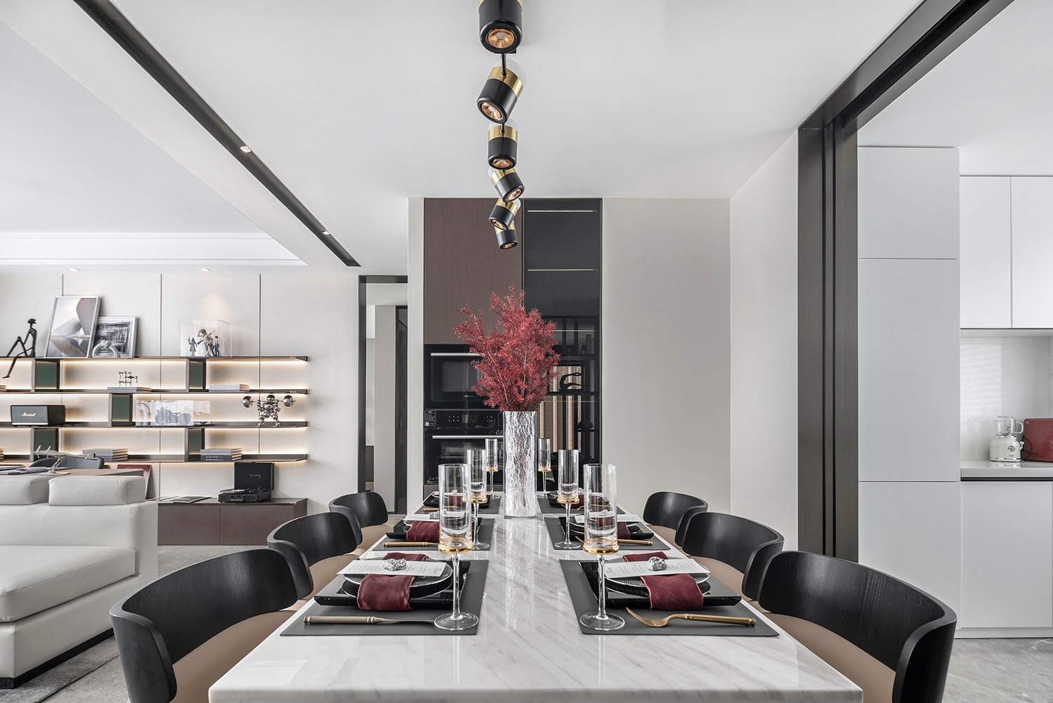 现代轻奢风格家装设计室内装修效果图-餐厅 现代轻奢风格家装设计室内装修效果图-餐厅