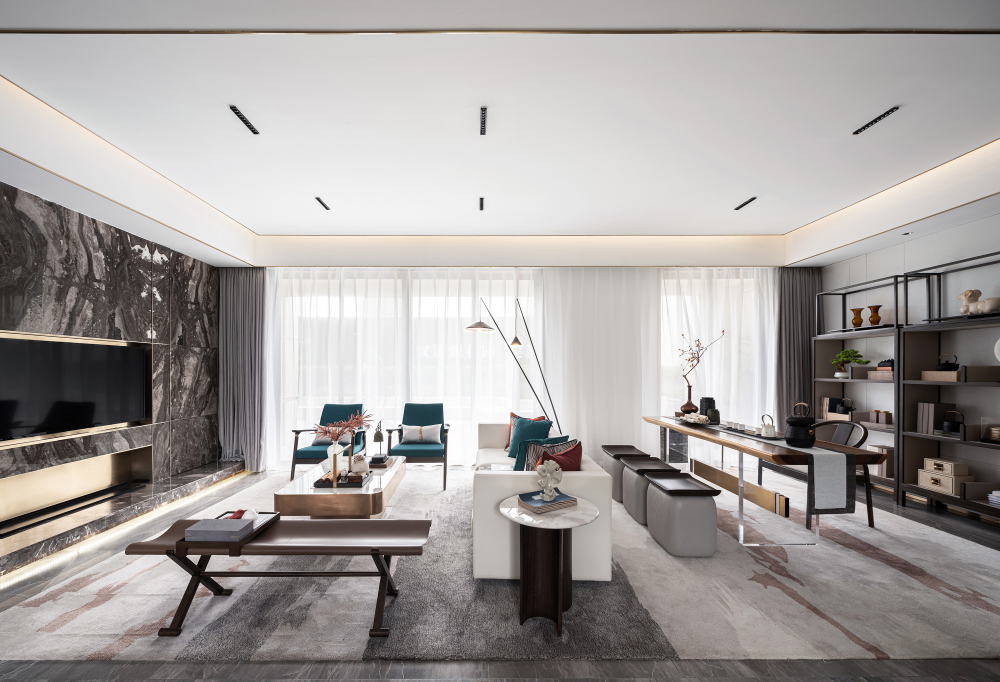 新中式混搭风格室内设计家装案例-客厅阳台 新中式混搭风格室内设计家装案例-客厅阳台