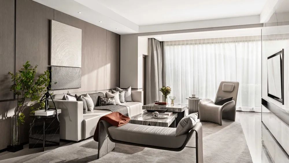 简约新中式风格室内设计家装案例-客厅 简约新中式风格室内设计家装案例-客厅